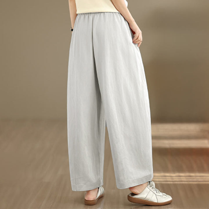 Buddha Stones Pantalon court uni décontracté d'été à cordon de serrage, pantalon à jambes larges pour femme avec poches - image 25