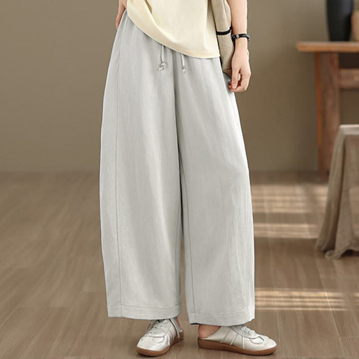 Buddha Stones Pantalon court uni décontracté d'été à cordon de serrage, pantalon à jambes larges pour femme avec poches - image 28