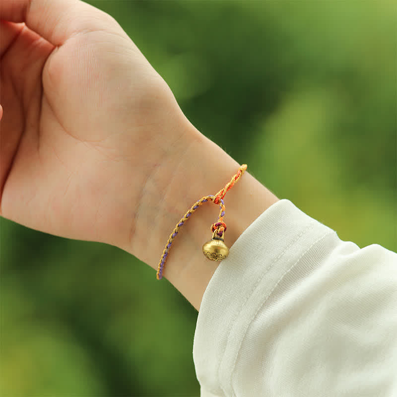 Buddha Stones Bracelet tressé à clochettes en ficelle colorée tissée à la main - image 3