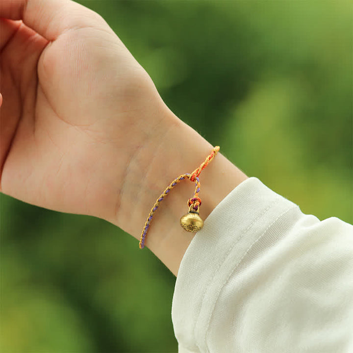 Buddha Stones Bracelet tressé à clochettes en ficelle colorée tissée à la main - image 3