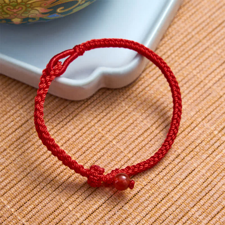 Buddha Stones Bracelet d'équilibre en aventurine verte et fil rouge - image 18