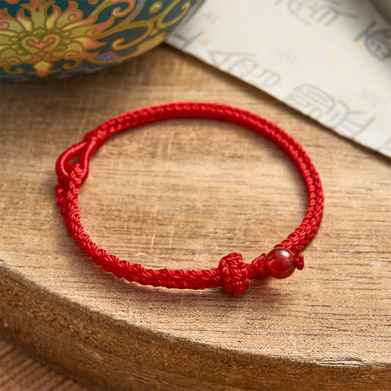 Buddha Stones Bracelet d'équilibre en aventurine verte et fil rouge - Agate rouge - Cordon rouge - 19–20 cm - image 17