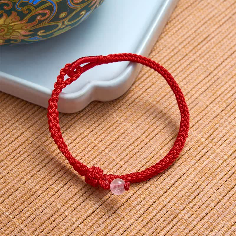 Buddha Stones Bracelet d'équilibre en aventurine verte et fil rouge - image 9