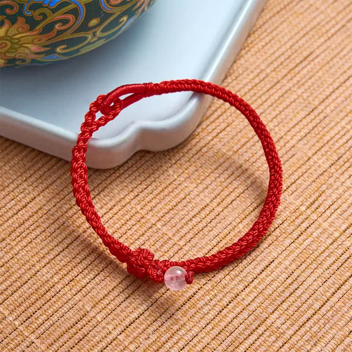 Buddha Stones Bracelet d'équilibre en aventurine verte et fil rouge - image 9