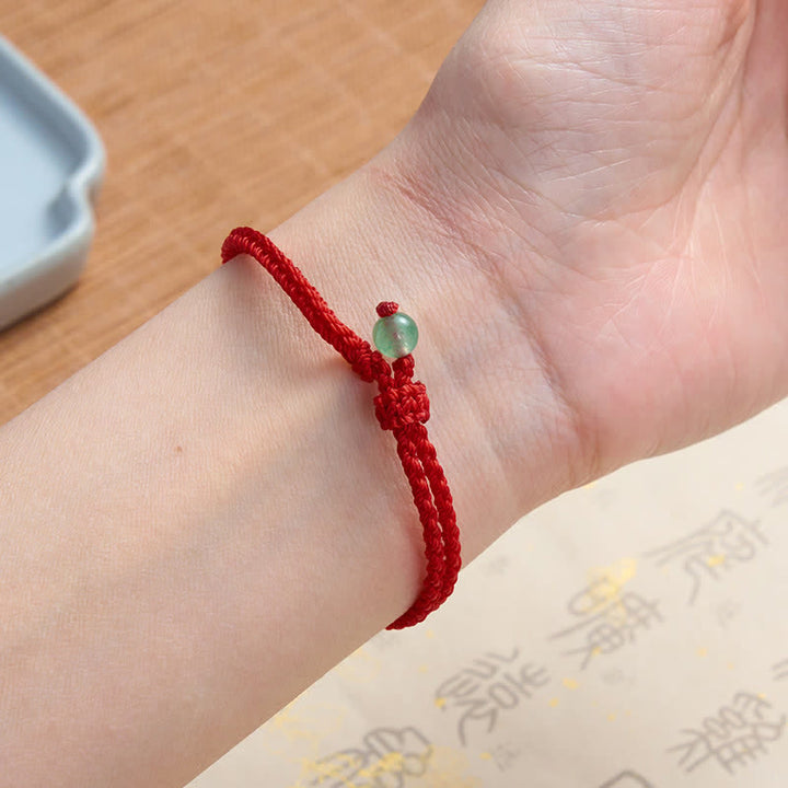 Buddha Stones Bracelet d'équilibre en aventurine verte et fil rouge - image 3