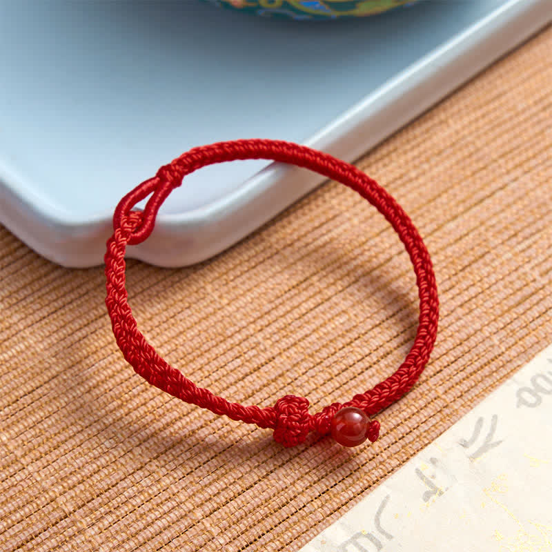 Buddha Stones Bracelet d'équilibre en aventurine verte et fil rouge - image 19