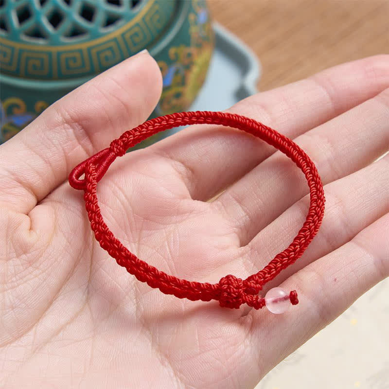 Buddha Stones Bracelet d'équilibre en aventurine verte et fil rouge - image 13