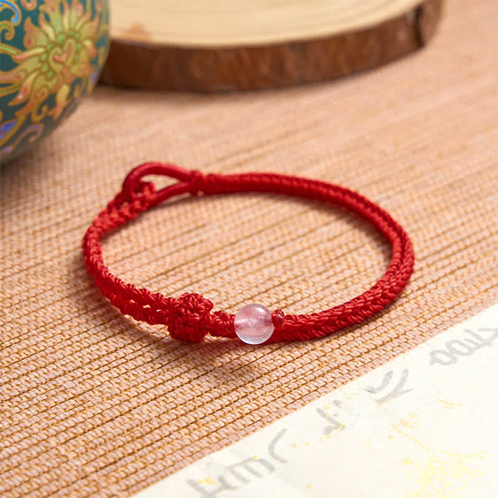Buddha Stones Bracelet d'équilibre en aventurine verte et fil rouge - image 12