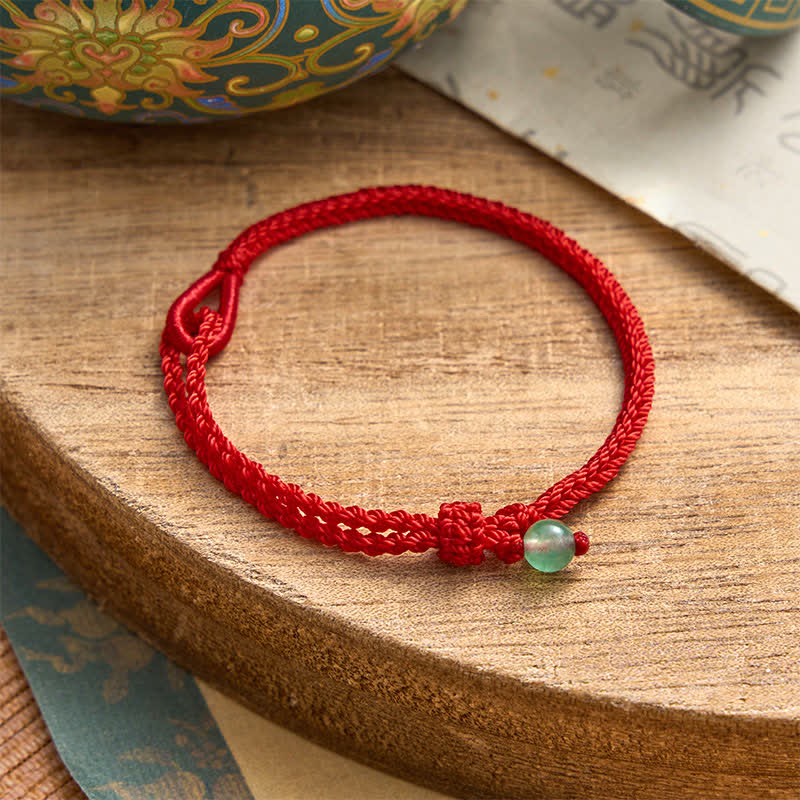 Buddha Stones Bracelet d'équilibre en aventurine verte et fil rouge - Aventurine verte - Cordon rouge - 19–20 cm - image 0
