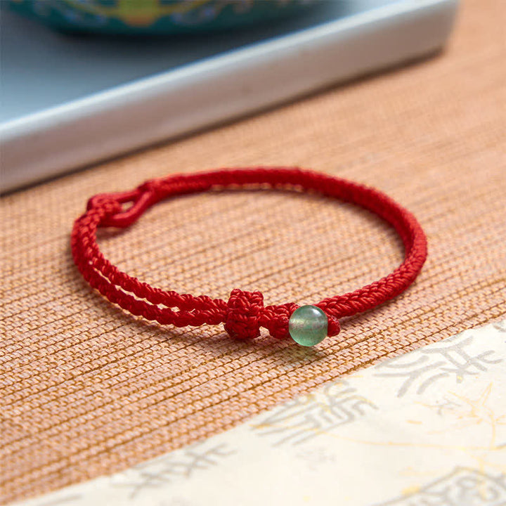 Buddha Stones Bracelet d'équilibre en aventurine verte et fil rouge - image 2