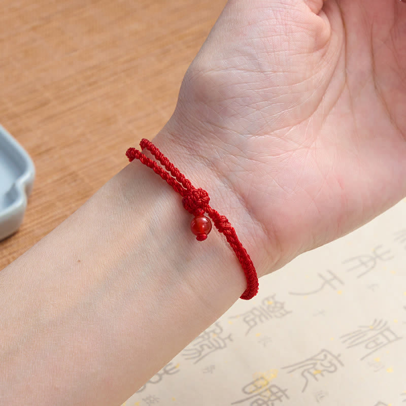 Buddha Stones Bracelet d'équilibre en aventurine verte et fil rouge - image 23