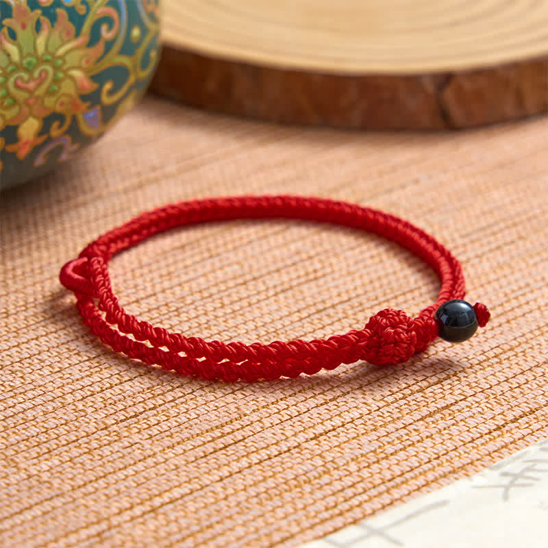 Buddha Stones Bracelet d'équilibre en aventurine verte et fil rouge - image 28