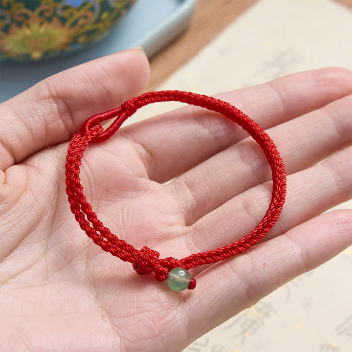 Buddha Stones Bracelet d'équilibre en aventurine verte et fil rouge - image 4