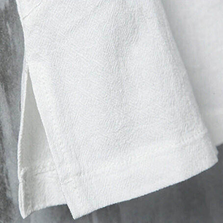 Buddha Stones Chemises à manches courtes pour hommes, style Tang, décontractées, à boutons grenouille, en bambou, été - image 7