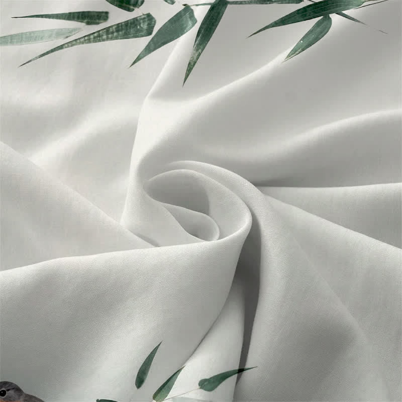 Buddha Stones Robe midi d'été décontractée pour femme, à motif d'oiseaux en bambou, sans manches et avec poches - image 3