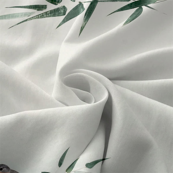 Buddha Stones Robe midi d'été décontractée pour femme, à motif d'oiseaux en bambou, sans manches et avec poches - image 3