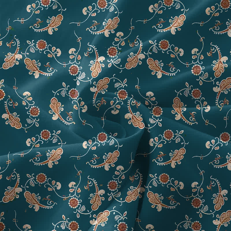 Buddha Stones Robe midi d'été décontractée pour femme, sans manches, à motif floral et bordure de vigne, avec poches - image 3