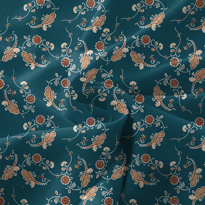 Buddha Stones Robe midi d'été décontractée pour femme, sans manches, à motif floral et bordure de vigne, avec poches - image 3