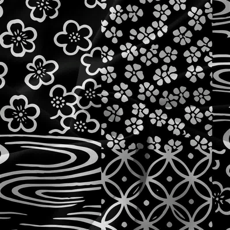 Buddha Stones Robe midi d'été décontractée pour femme, à motif patchwork floral ondulé, sans manches et avec poches - image 3
