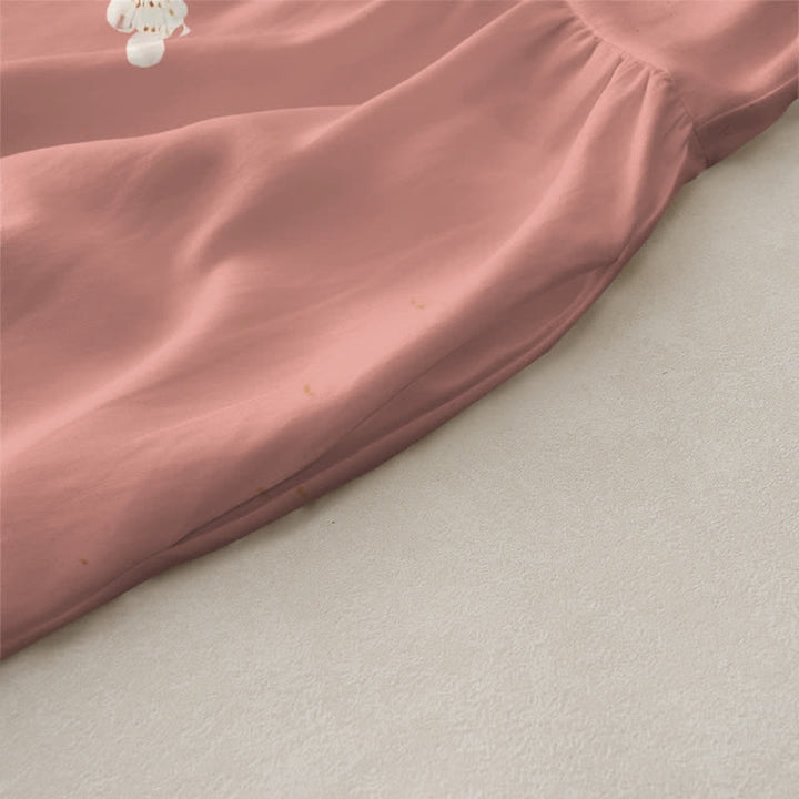 Buddha Stones Robe midi d'été décontractée pour femme, sans manches, à motif de branches fleuries et d'oiseaux, avec poches - image 2