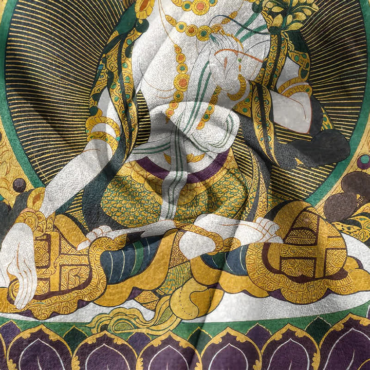 Buddha Stones Chemise homme à manches courtes et demi-boutonnée en coton à motif floral Bouddha rayonnant - image 4