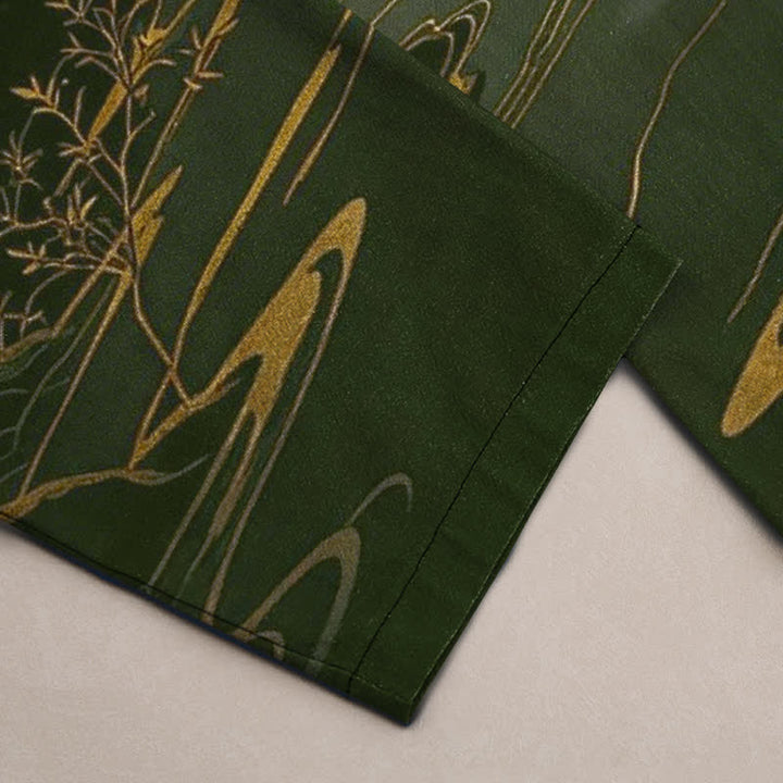 Buddha Stones Pantalon fuselé pour homme en coton, motif Montagne Dorée au Lever du Soleil, avec poches - image 3