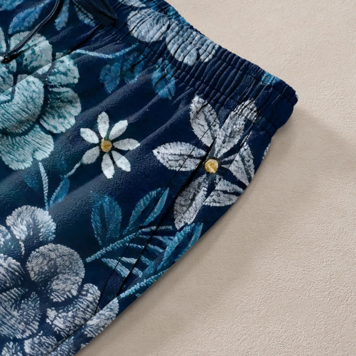 Buddha Stones Pantalon fuselé pour homme en coton à motif patchwork floral bohème, avec poches - image 2