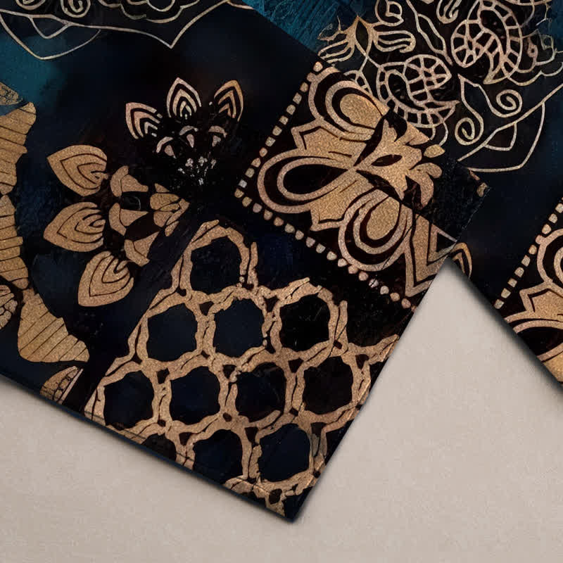 Buddha Stones Pantalon fuselé pour homme en coton à motif géométrique mandala et poches - image 3
