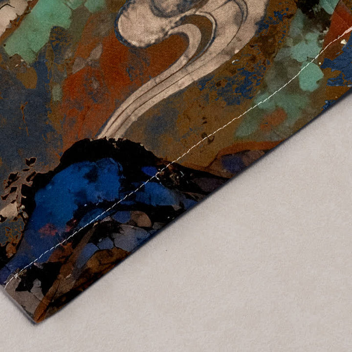 Buddha Stones Pantalon fuselé pour homme en coton vintage à motif de chevaux au galop, avec poches - image 2