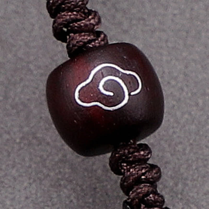 Buddha Stones Collier pendentif en corde d'éternité avec nœud infini en bois de santal rouge - image 12