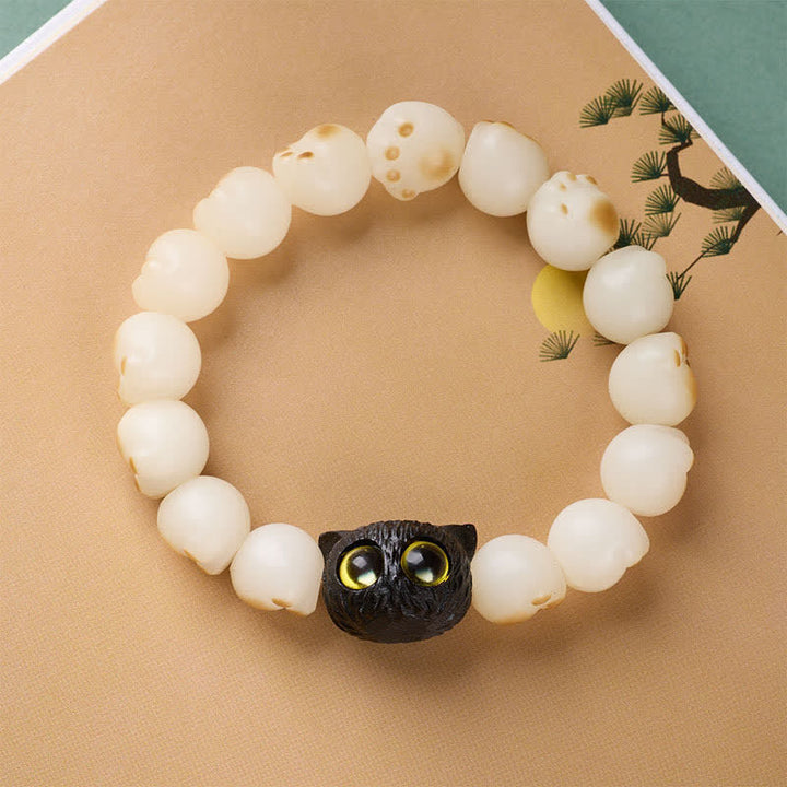 Buddha Stones Bracelet de pureté et de sagesse en bois d'ébène et graine de Bodhi - image 1