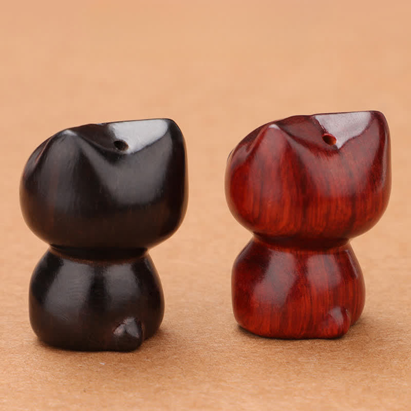 Buddha Stones Collier chat mignon et apaisant en bois d'ébène et santal rouge - image 14
