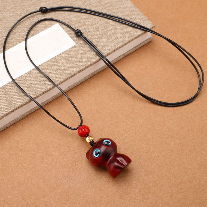Buddha Stones Collier chat mignon et apaisant en bois d'ébène et santal rouge - Bois de santal rouge (Richesse ♥ Fortune) - image 6
