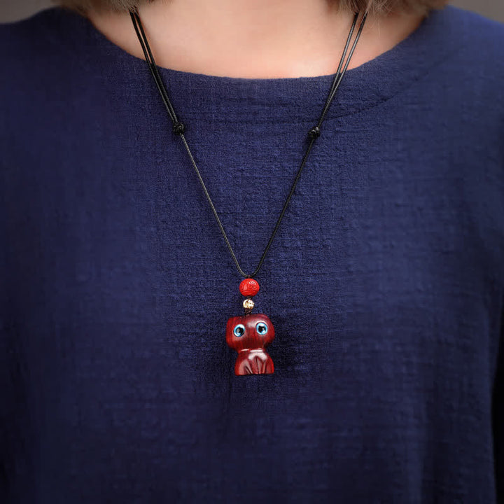Buddha Stones Collier chat mignon et apaisant en bois d'ébène et santal rouge - image 9