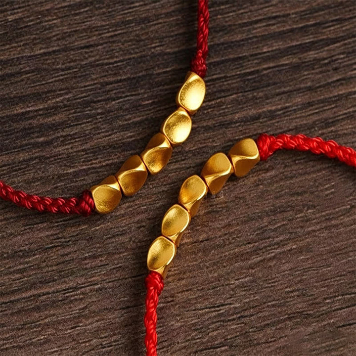 Buddha Stones Bracelet de protection tressé ajustable en fil rouge tissé à la main avec perles torsadées - image 10