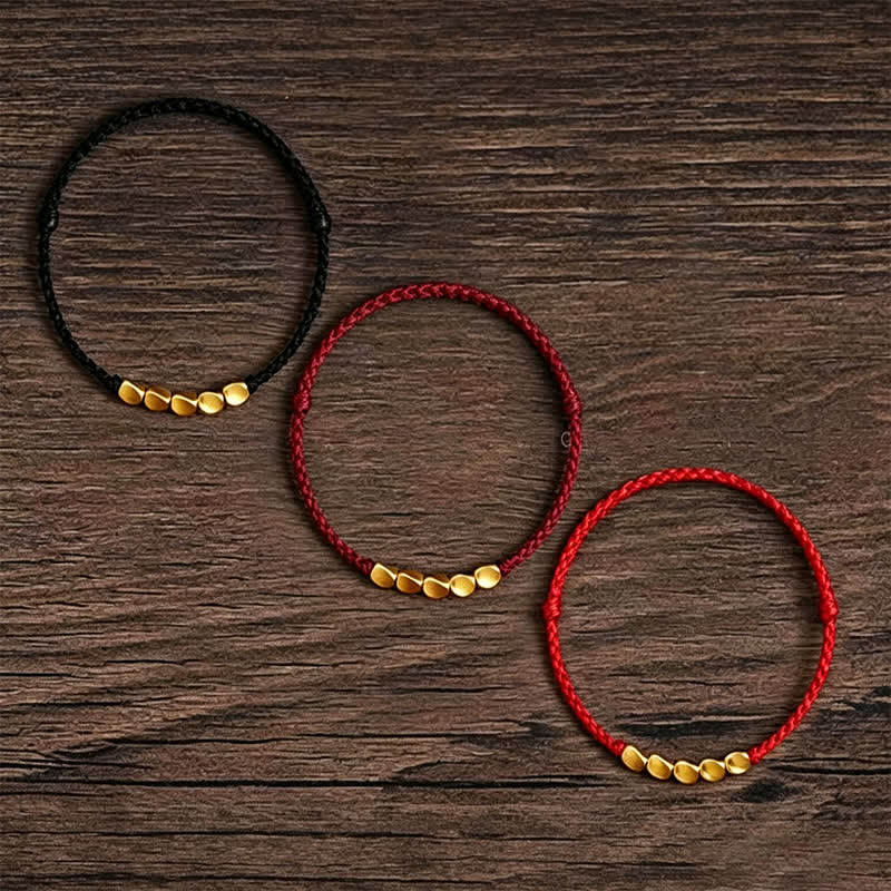 Buddha Stones Bracelet de protection tressé ajustable en fil rouge tissé à la main avec perles torsadées - image 14
