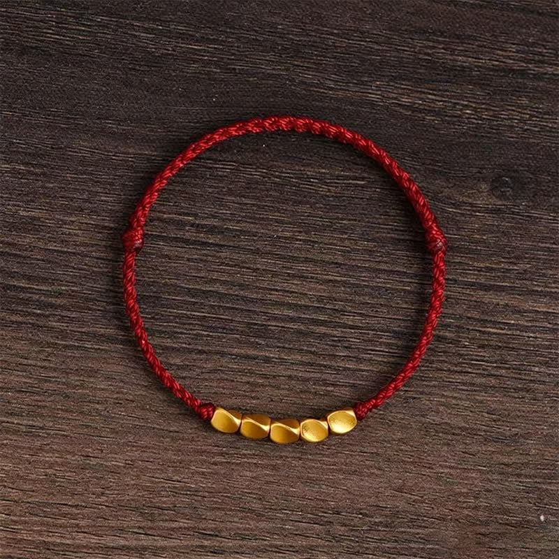 Buddha Stones Bracelet de protection tressé ajustable en fil rouge tissé à la main avec perles torsadées - Cordon rouge bordeaux - image 11