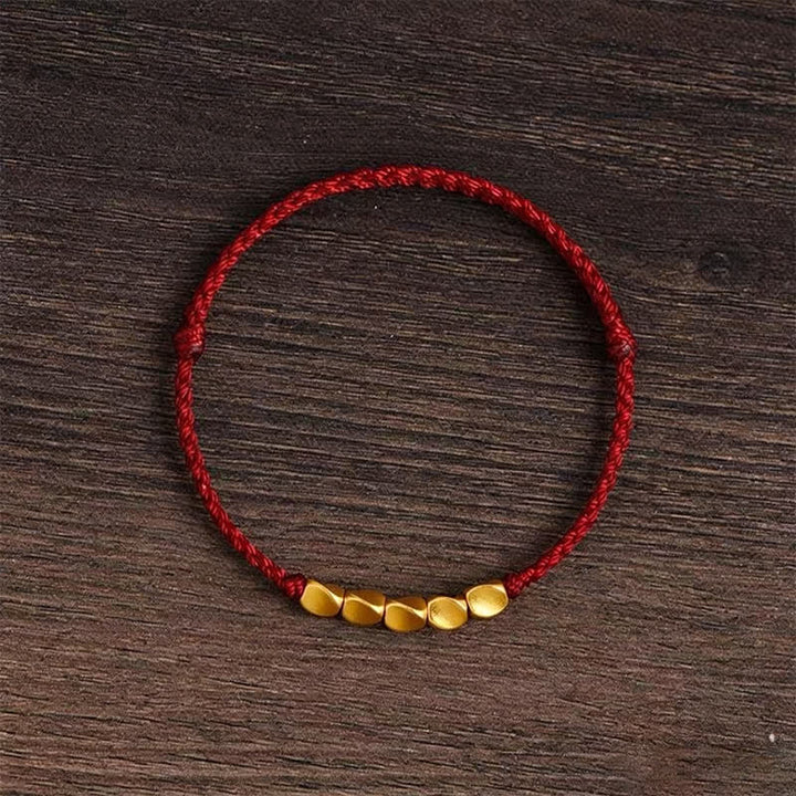 Buddha Stones Bracelet de protection tressé ajustable en fil rouge tissé à la main avec perles torsadées - Cordon rouge bordeaux - image 11