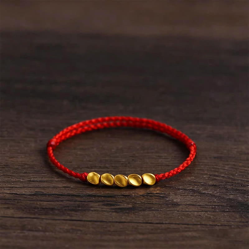 Buddha Stones Bracelet de protection tressé ajustable en fil rouge tissé à la main avec perles torsadées - Cordon rouge - image 0
