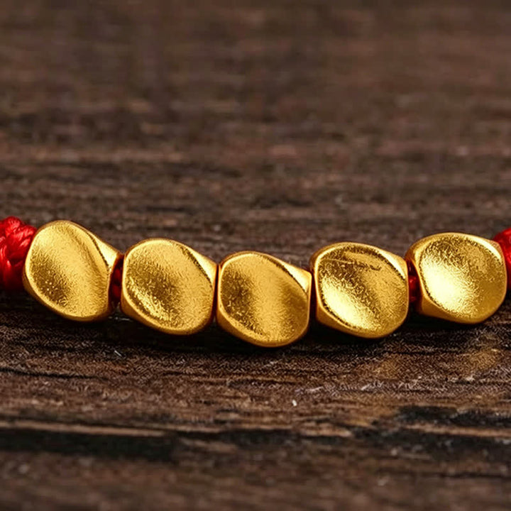 Buddha Stones Bracelet de protection tressé ajustable en fil rouge tissé à la main avec perles torsadées - image 8