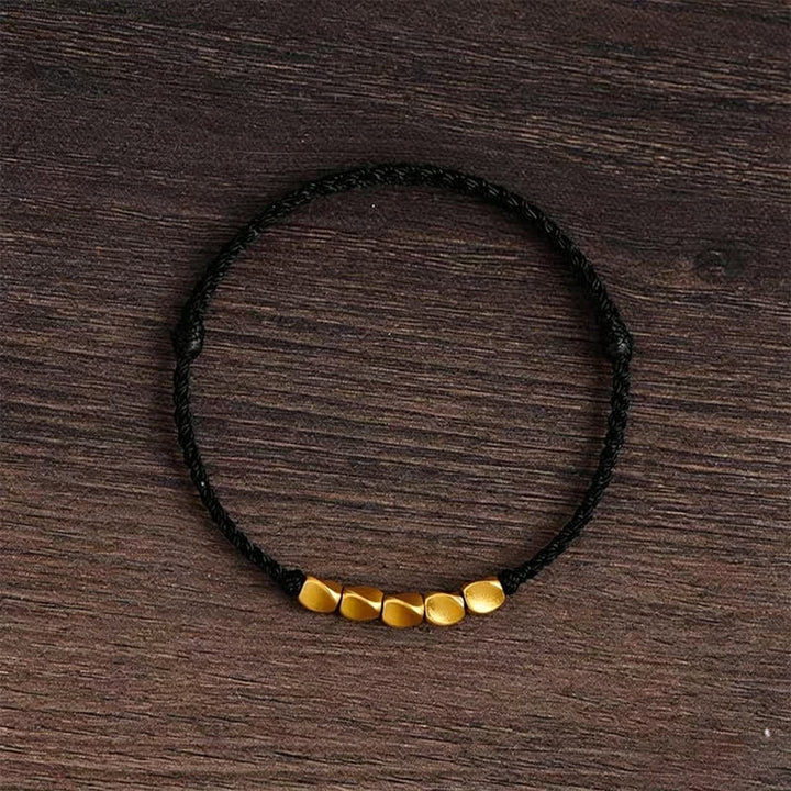 Buddha Stones Bracelet de protection tressé ajustable en fil rouge tissé à la main avec perles torsadées - Corde noire - image 12