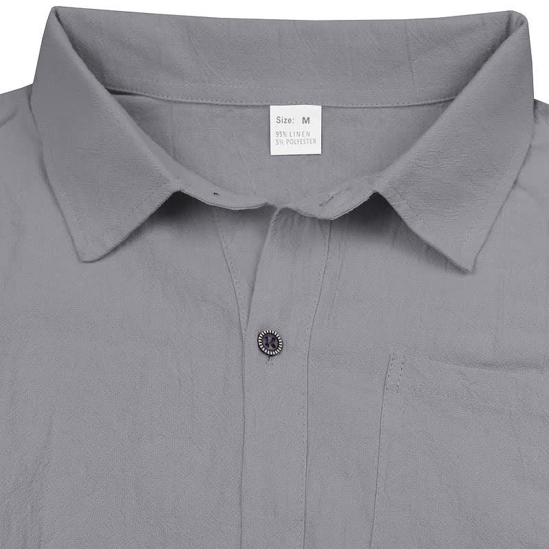 Buddha Stones Chemises sans manches unies à boutons pour hommes, style minimaliste et décontracté, idéales pour l'été - Gris - US/UK/AU44，EU54 (3XL) - image 25
