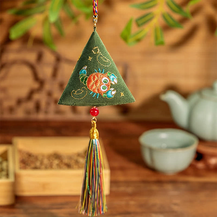 Buddha Stones Broderie Zongzi Triangle Scorpion Décoration Animal Mignon - Scorpion vert - image 0