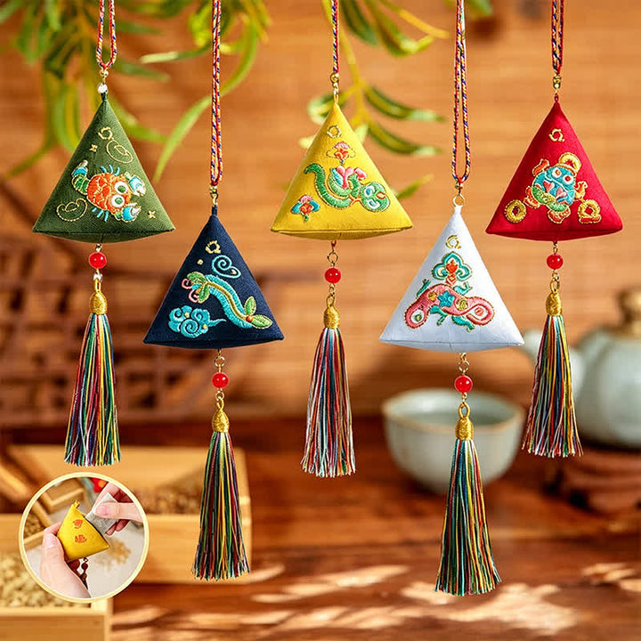 Buddha Stones Broderie Zongzi Triangle Scorpion Décoration Animal Mignon - image 25