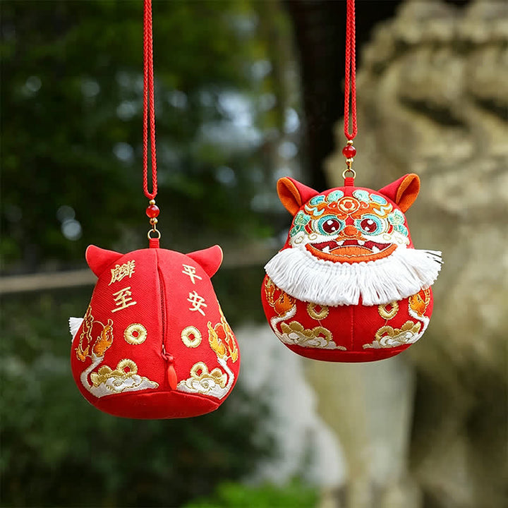 Buddha Stones Pi Xiu Qilin Dragon Renard Porte-bonheur Décoration Animal Mignonne - Qilin rouge - image 8