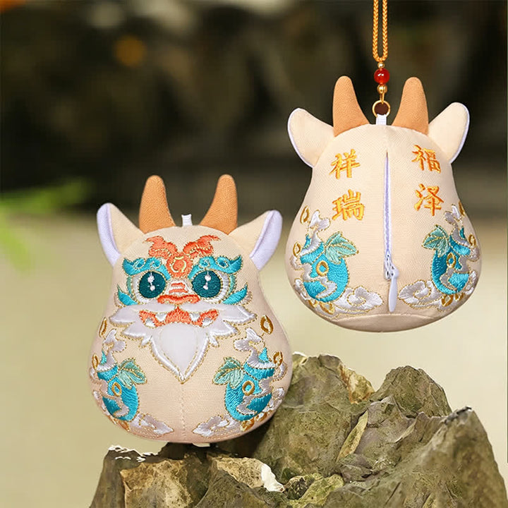 Buddha Stones Pi Xiu Qilin Dragon Renard Porte-bonheur Décoration Animal Mignonne - Qilin orange - image 12