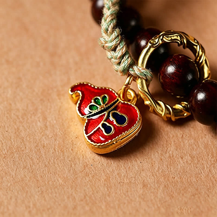Buddha Stones Mala de protection tissée à la main en bois de santal rouge, avec boucle de paix et 108 perles - image 10
