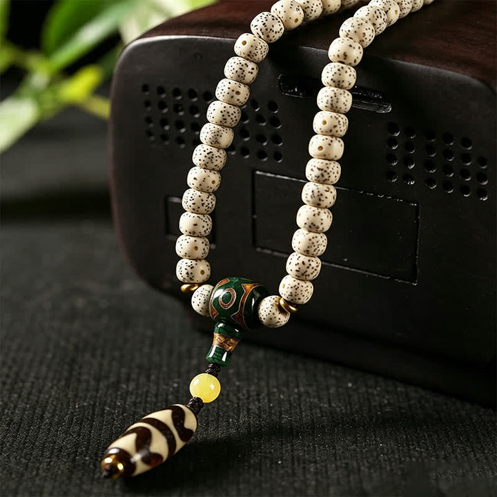 Buddha Stones Mala tibétain tissé à la main, 108 perles, orné de graines Dzi, symbole de sagesse, en forme d'étoile et de lune, de Bodhi et de graines. - image 9