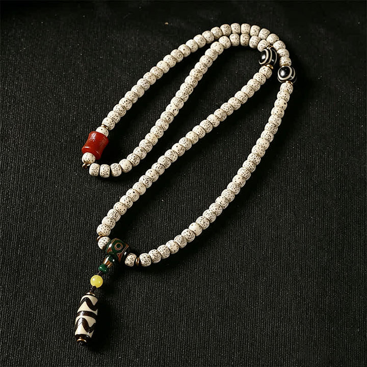 Buddha Stones Mala tibétain tissé à la main, 108 perles, orné de graines Dzi, symbole de sagesse, en forme d'étoile et de lune, de Bodhi et de graines. - image 4