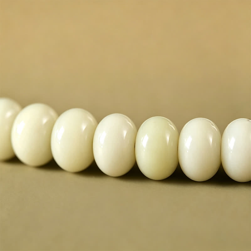 Buddha Stones Mala ethnique tissée à la main, 108 perles, motif Bodhisattva Tara Hope, graine de Bodhi blanche - image 15